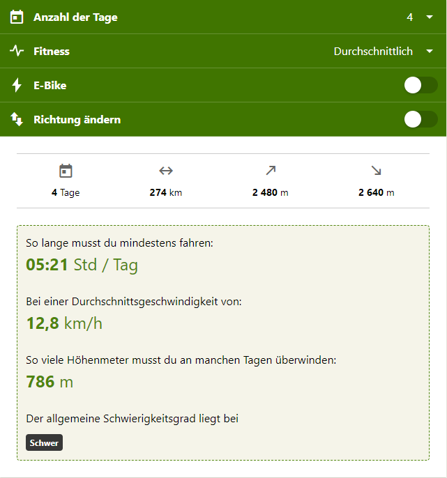 Screenshot Komoot Mehrtagestour erstellen